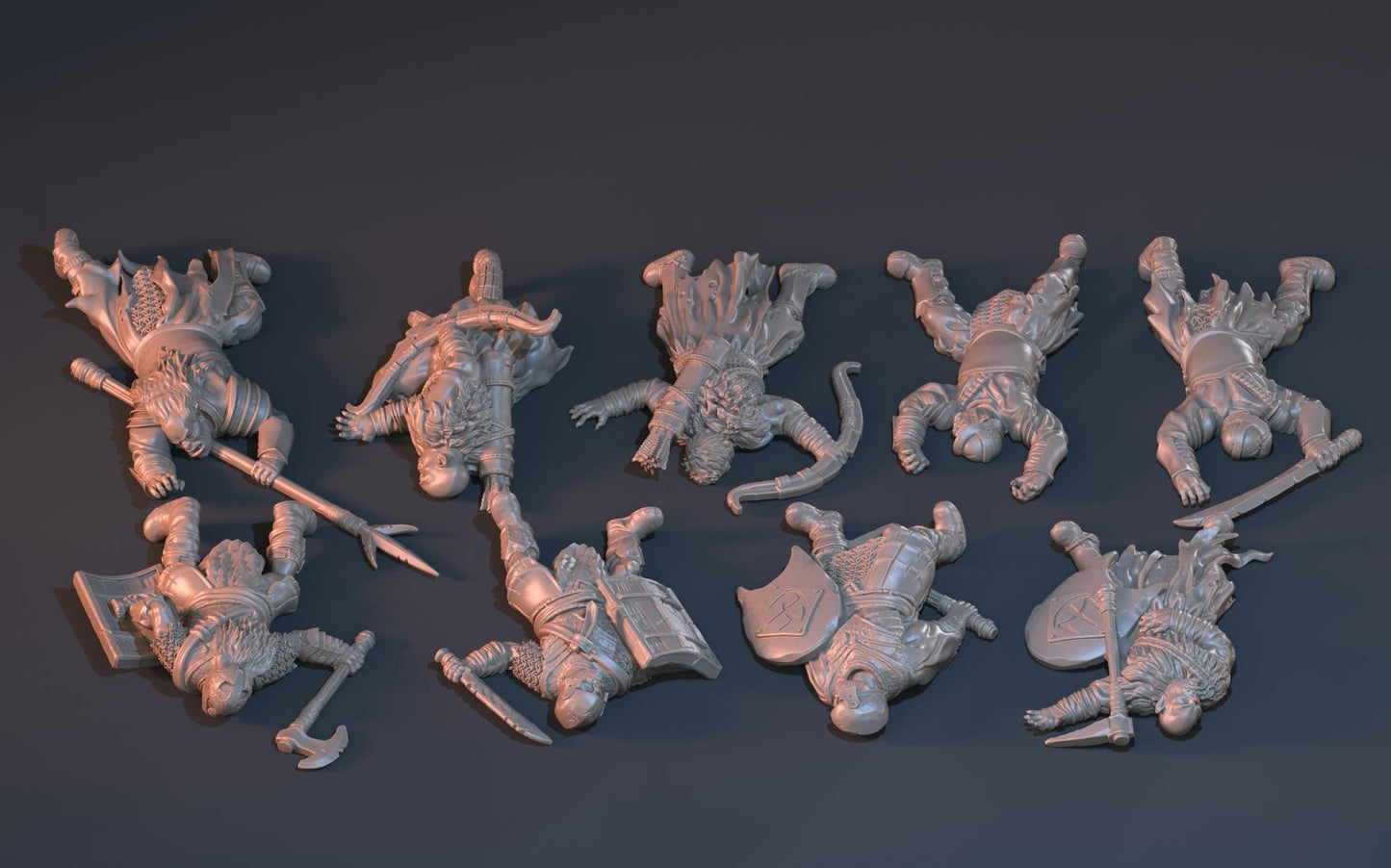 Morod-Dor Orcs Casualties Set | 28mm Fantasy Wargaming Miniatures | Mordor Orcs | RPG & Tabletop Proxy Models | Dead Orcs