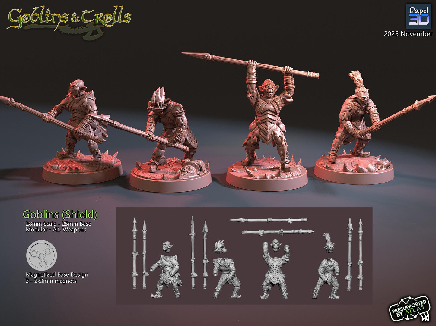 Goblins Troll Army Warband Set | 28mm Fantasy Wargaming Miniatures | Full Army Bundle | RPG & Tabletop Proxy Models | Moria | Khazad Dum