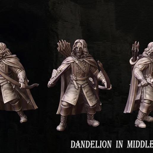 Captain of the Moonland Ranger foot and mounted  | Dandelion Miniatures | free people  | White City | 28mm | mesbg | lotr |