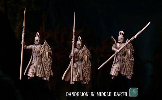 Elves Of The Deep Valley Spears & Shields | Dandelion in middle earth | elven warriors | mesbg | lotr | 28mm |