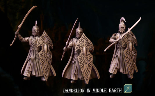 Elves Of The Deep Valley Glavies & Shields | Dandelion in middle earth | elven warriors | mesbg | lotr | 28mm |