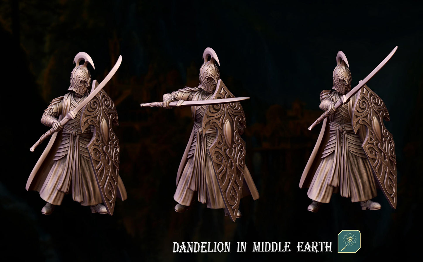 Elves Of The Deep Valley Glavies & Shields | Dandelion in middle earth | elven warriors | mesbg | lotr | 28mm |