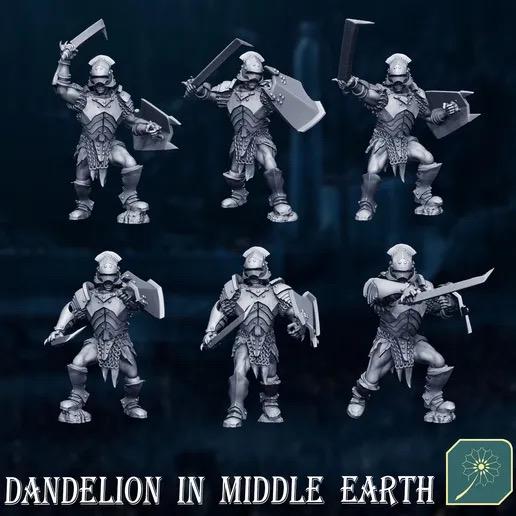 Half Orc Swordsman | Dandelion in middle earth | Uruk | White Hand | 28mm | mesbg | lotr |