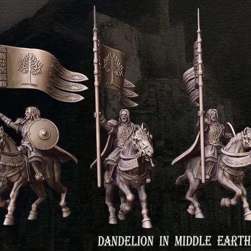 Captain of the ivory tower foot and mounted | | Dandelion Miniatures | free people  | White City | 28mm | mesbg | lotr |