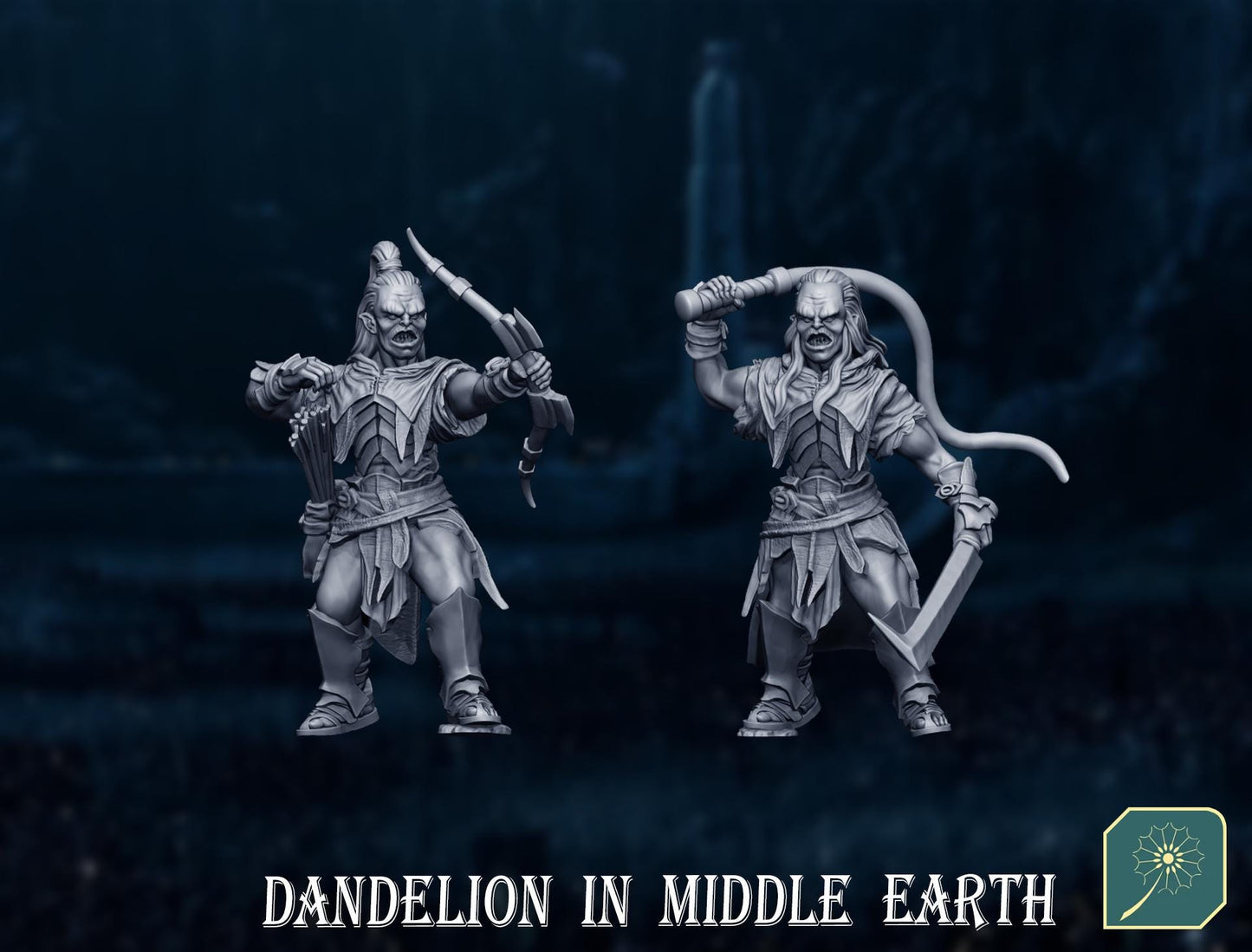 Half Orc Commanders | Dandelion in middle earth | Uruk | White Hand | 28mm | mesbg | lotr |