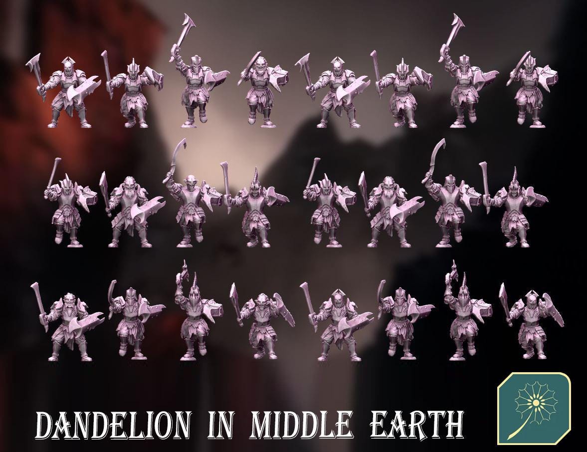 Orc Legion of the North | Dandelion in middle earth | Orcs | Gundabad Orcs | Dol Guldur | 28mm | mesbg | lotr | Beserker |