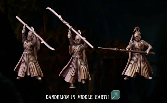 Elves Of The Deep Valley Two Handed Spears | Dandelion in middle earth | elven warriors | mesbg | lotr | 28mm |