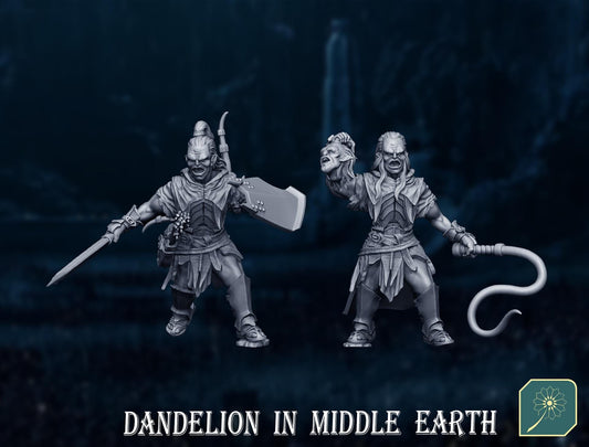 Half Orc Commanders | Dandelion in middle earth | Uruk | White Hand | 28mm | mesbg | lotr |