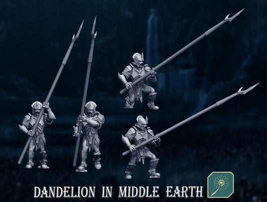 Half Orc Pikemen | two handed swordsmen | Dandelion in middle earth | Uruk | White Hand | 28mm | mesbg | lotr | Beserker |