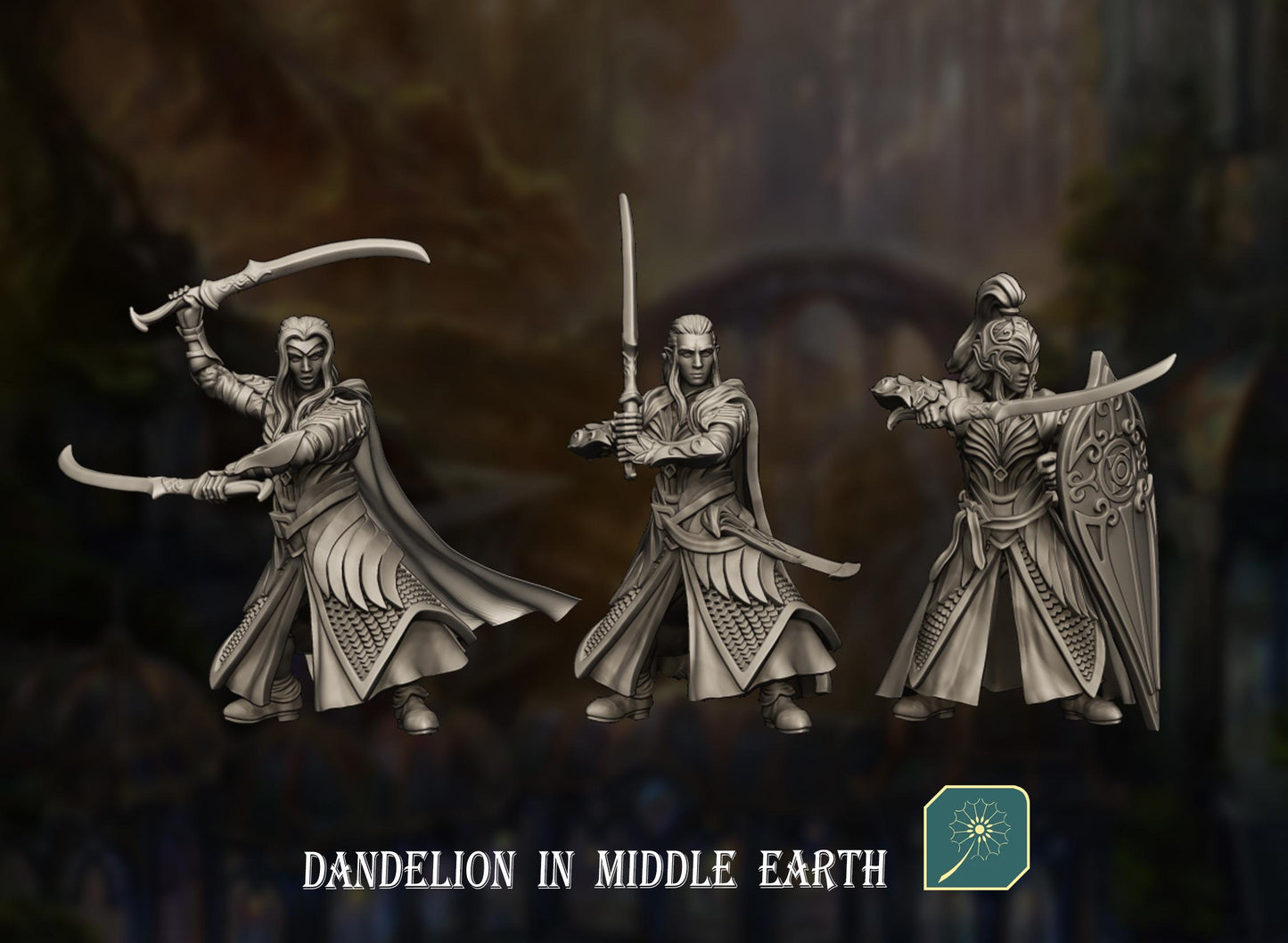 Golden Wood Elf Wardens | Dandelion Miniatures | elven archers | mesbg | lotr | 28mm |