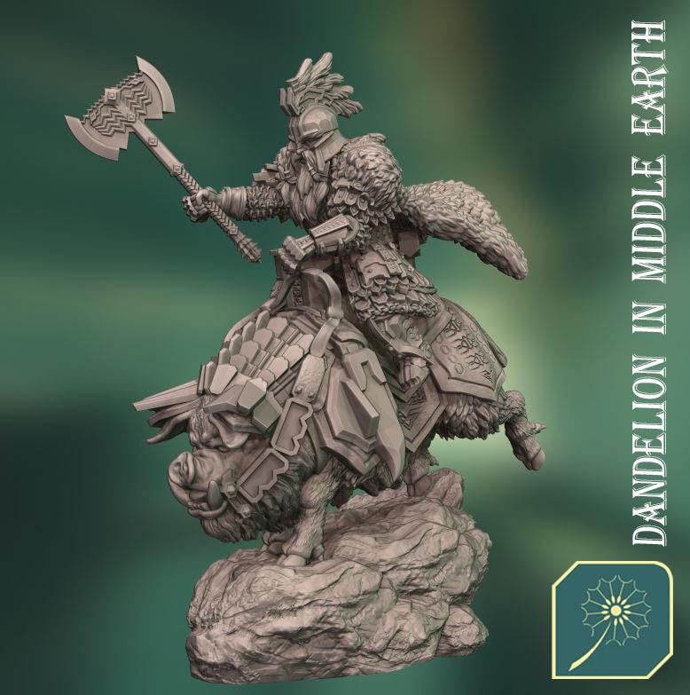 Dwarven King of Metal Mountain Foot & Mounted | iron Dwarves | Dandelion in middle earth | Dwarven | mesbg | lotr | 28mm |