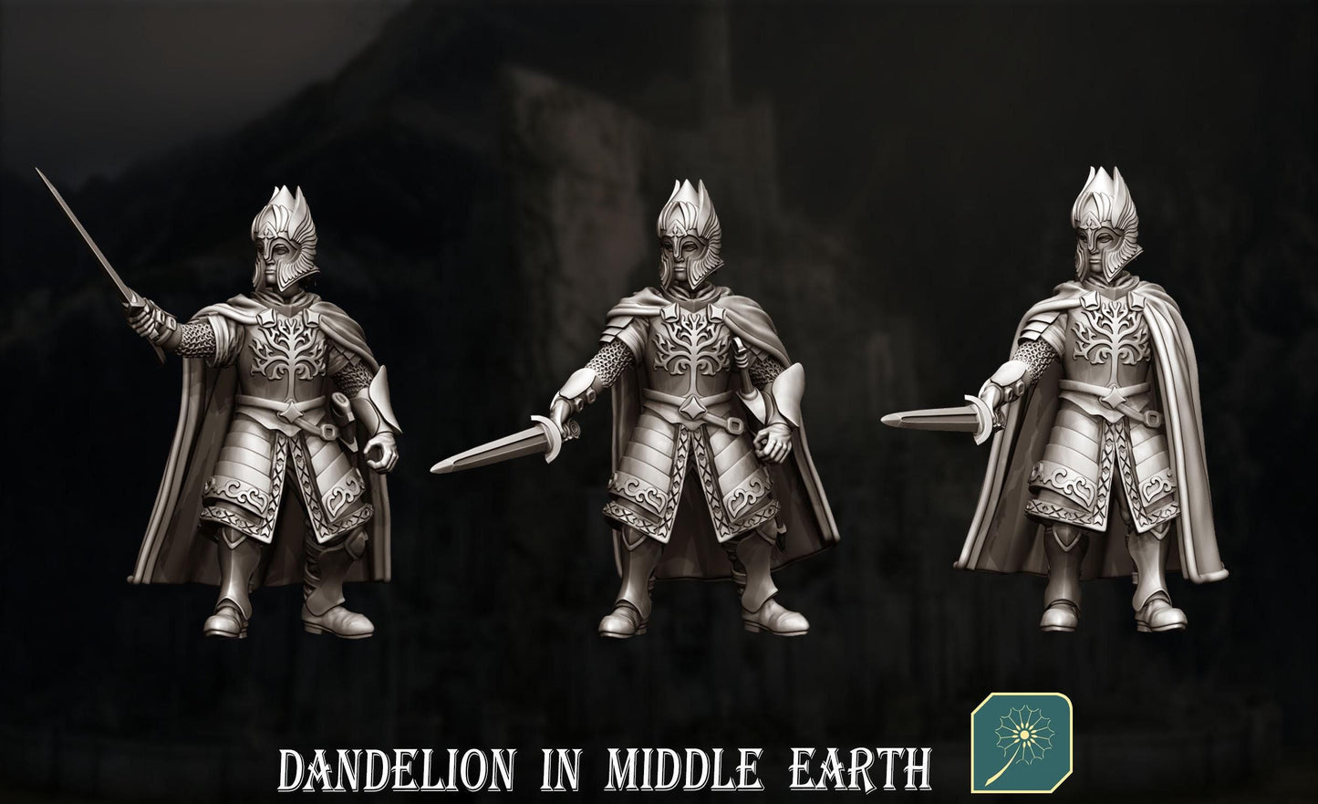 Citadel Guard of Guard Tower Swordsmen | Dandelion in middle earth | Gondor | free people | White City | 28mm | mesbg | lotr |