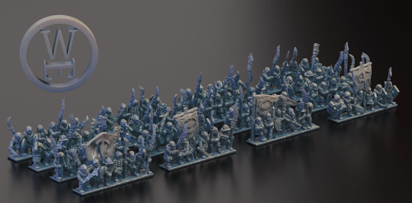 Morghei Orc Rabble  | Wakes Emporium | 10mm | Warmaster | lotr | Middle earth | Orcs | Mordor