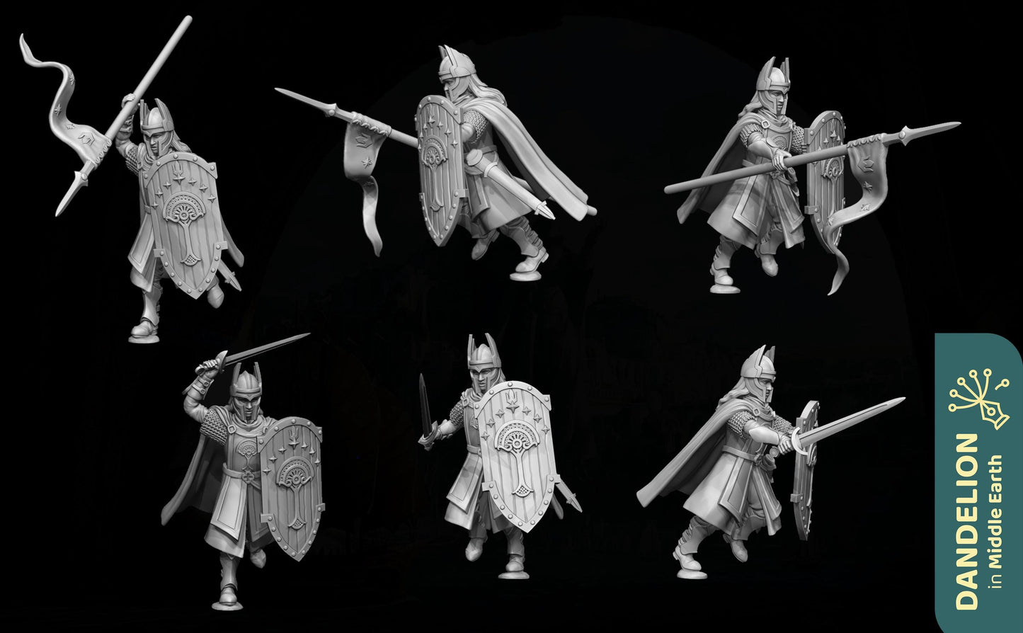 Men of West Starward infantry  Miniatures Set | 28mm Fantasy Infantry | Wargaming / RPG Tabletop Proxy Models | Resin Figures | numenor