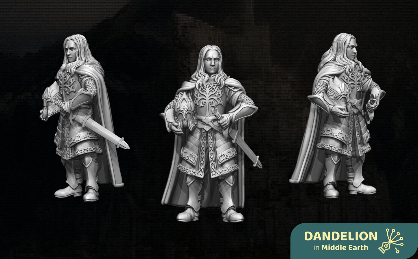 Captain of the Capital Guard & White Company | Dandelion Miniatures | free people  | White City | 28mm | mesbg | lotr | Gondor