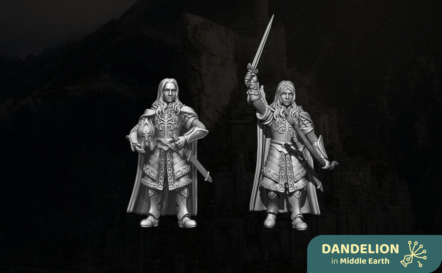Captain of the Capital Guard & White Company | Dandelion Miniatures | free people  | White City | 28mm | mesbg | lotr | Gondor