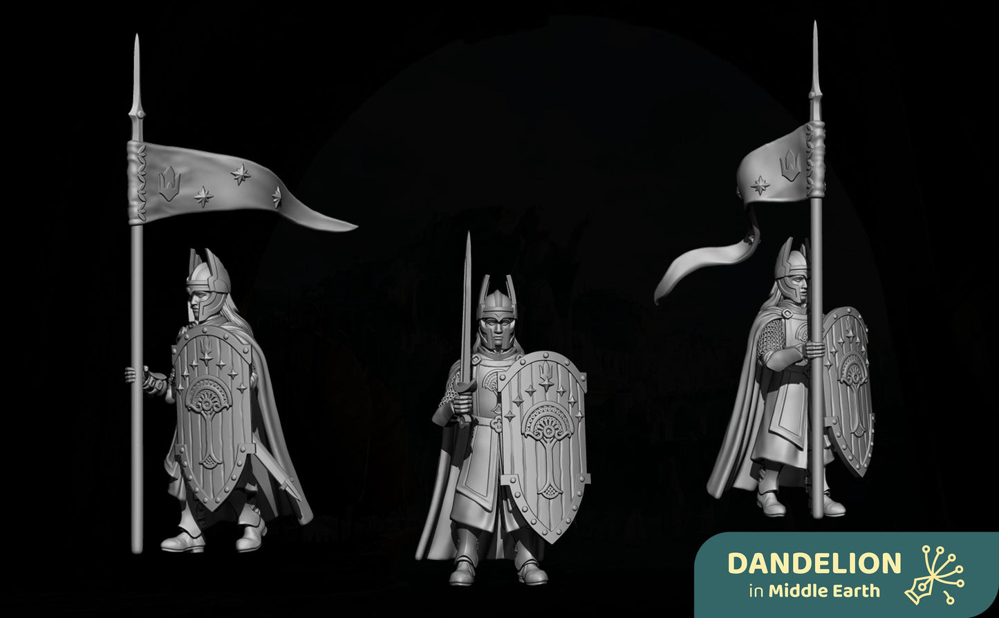 Men of West Starward infantry  Miniatures Set | 28mm Fantasy Infantry | Wargaming / RPG Tabletop Proxy Models | Resin Figures | numenor