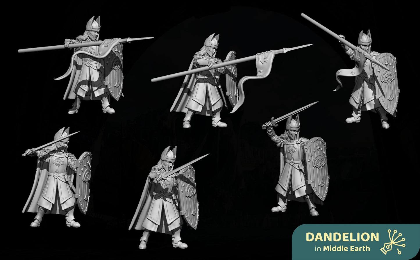 Men of West Starward infantry  Miniatures Set | 28mm Fantasy Infantry | Wargaming / RPG Tabletop Proxy Models | Resin Figures | numenor
