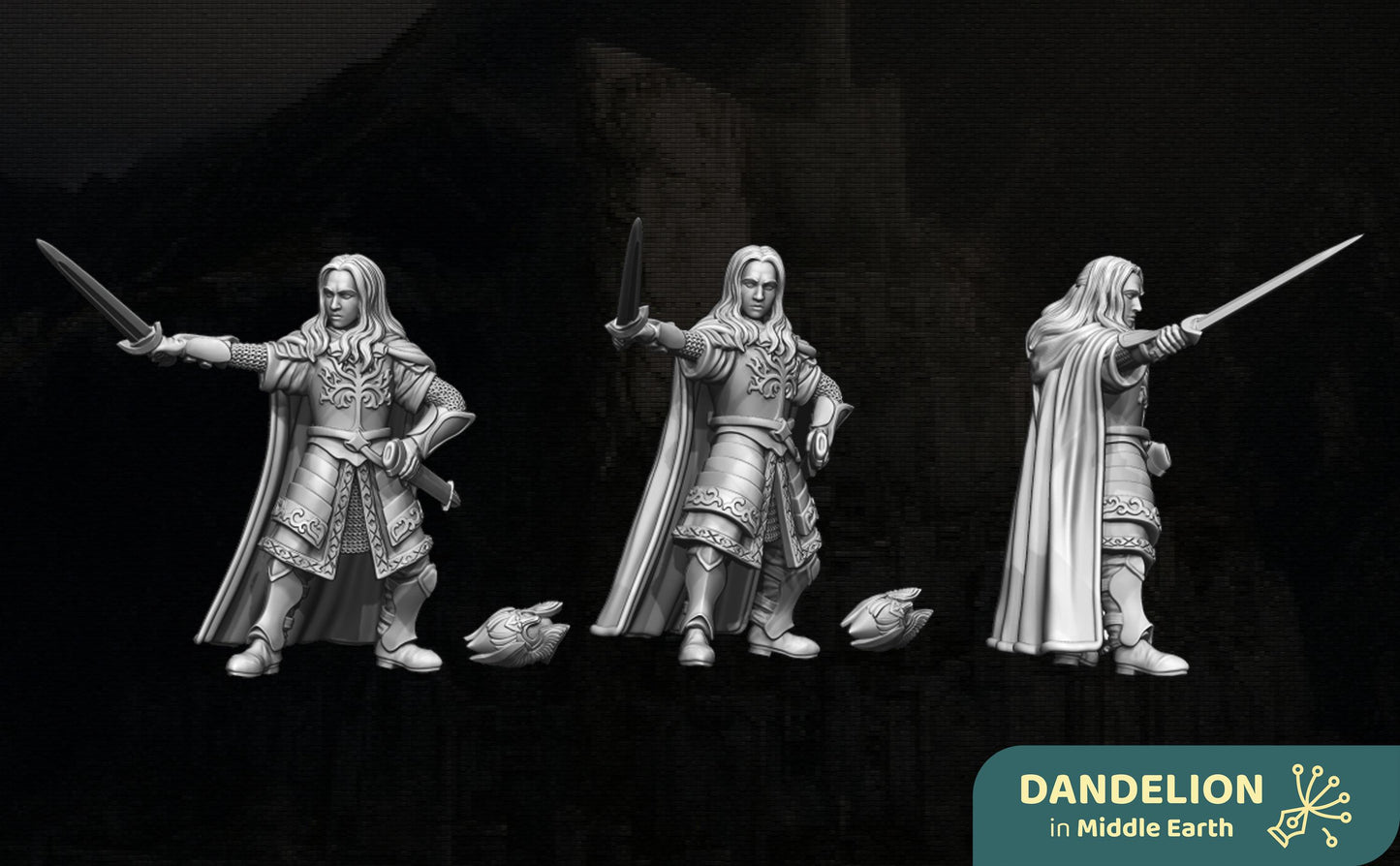 Captain of the Capital Guard & White Company | Dandelion Miniatures | free people  | White City | 28mm | mesbg | lotr | Gondor