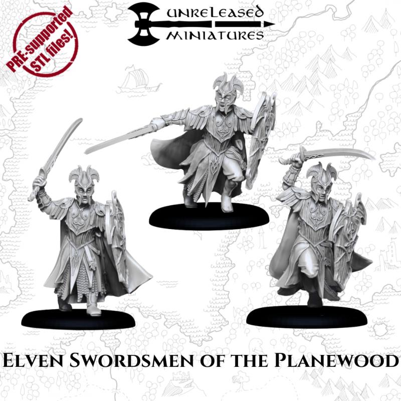 Elven Swordsmen of the Planewood | Unreleased Miniatures | Woodland Realm | Mirkwood | mesbg | lotr | 28mm |