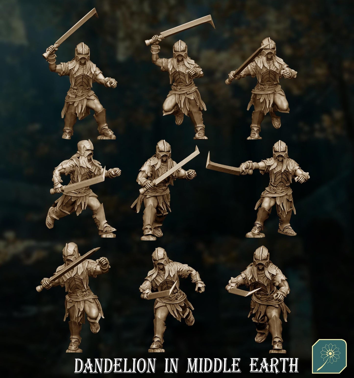Half Orc scouts warriors | Dandelion Miniatures | Uruk | White Hand | 28mm | mesbg | lotr | Beserker |