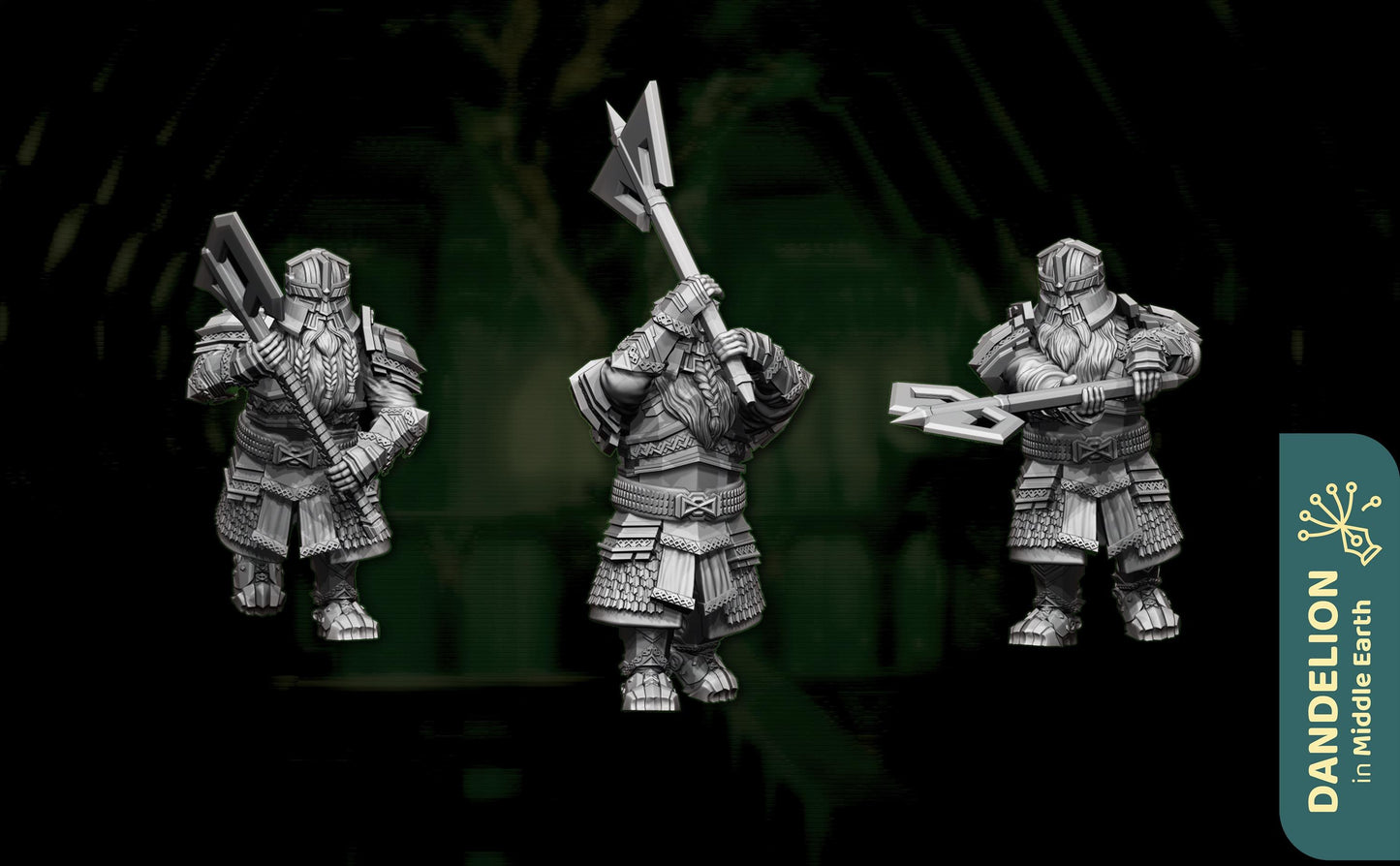 Lovely Mountain Great axeman | Dandelion in middle earth | Dwarves | mesbg | lotr | 28mm | erebor | thror | thrain |