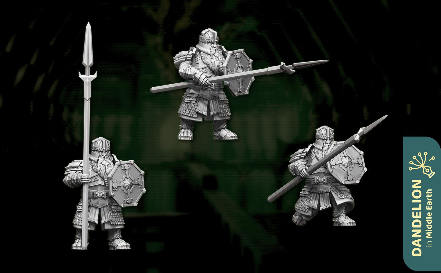 Lovely Mountain Spearman | Dandelion in middle earth | Dwarves | mesbg | lotr | 28mm | erebor | thror | thrain |