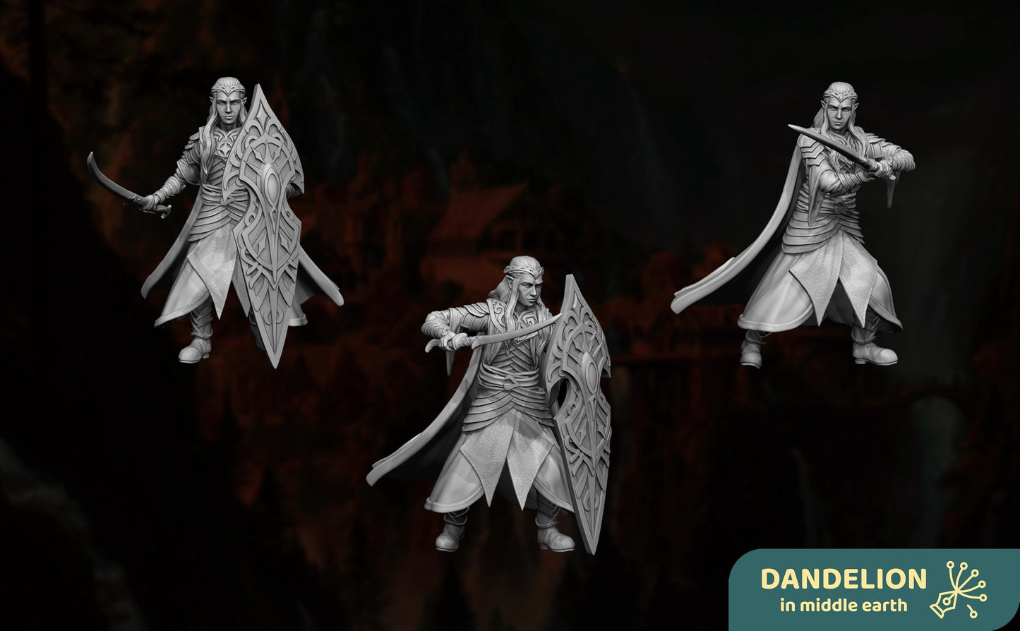 Elves Of The Deep Valley Officers | Dandelion in middle earth | elven warriors | mesbg | lotr | 28mm |