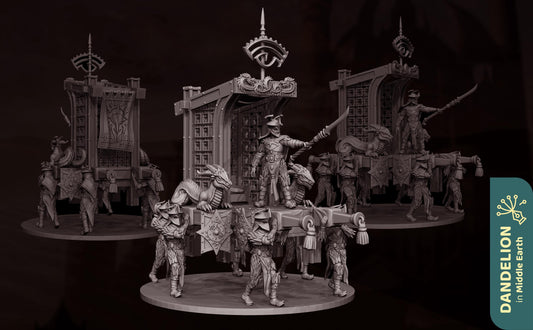 Eastern Empire, Emperor on Palanquin | Dandelion in middle earth | Easterlings | Rhun | 28mm | mesbg | lotr |