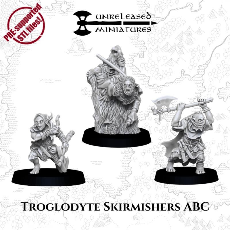 Troglodyte Skirmishers (Set 1)| Unreleased Miniatures |  mesbg | lotr | 28mm |