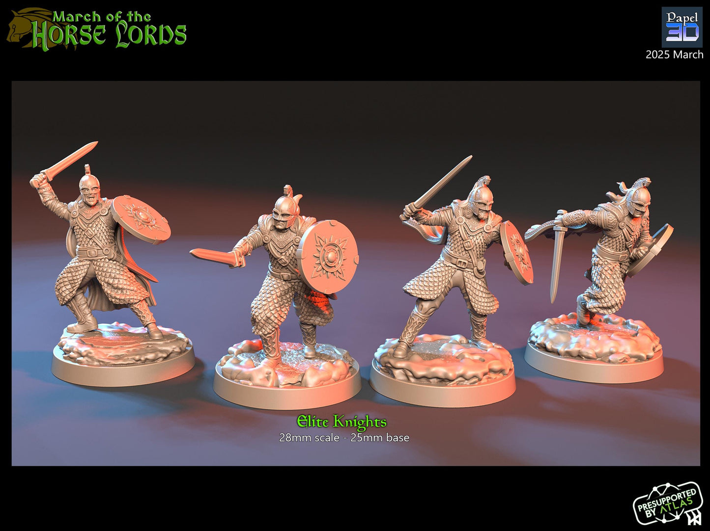 Horse Lord Elite Knights  | Papel 3D | 28mm | MESBG | lotr | Middle earth | Rohirrim | Rohan
