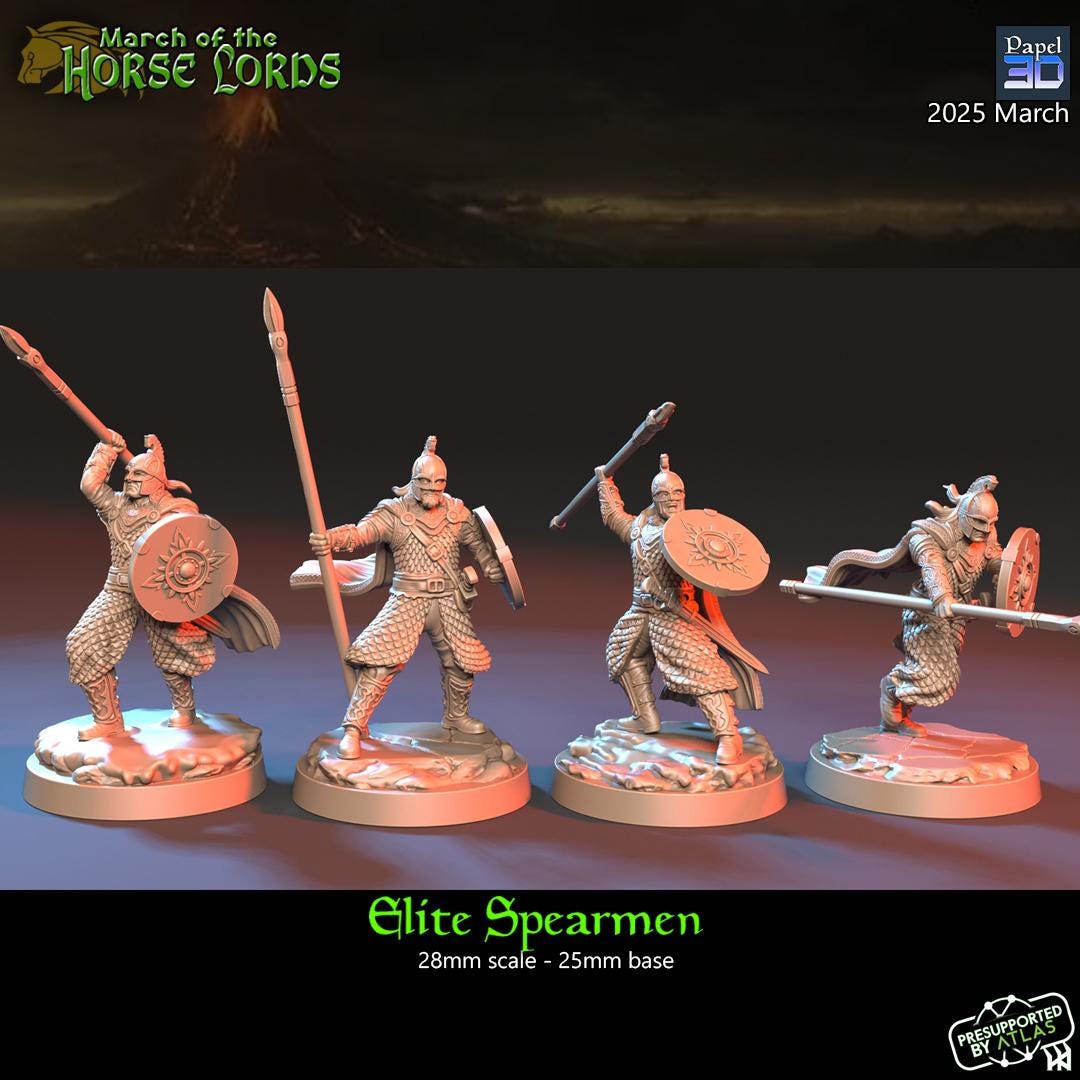 Horse Lord Elite Spearmen  | Papel 3D | 28mm | MESBG | lotr | Middle earth | Rohirrim | Rohan