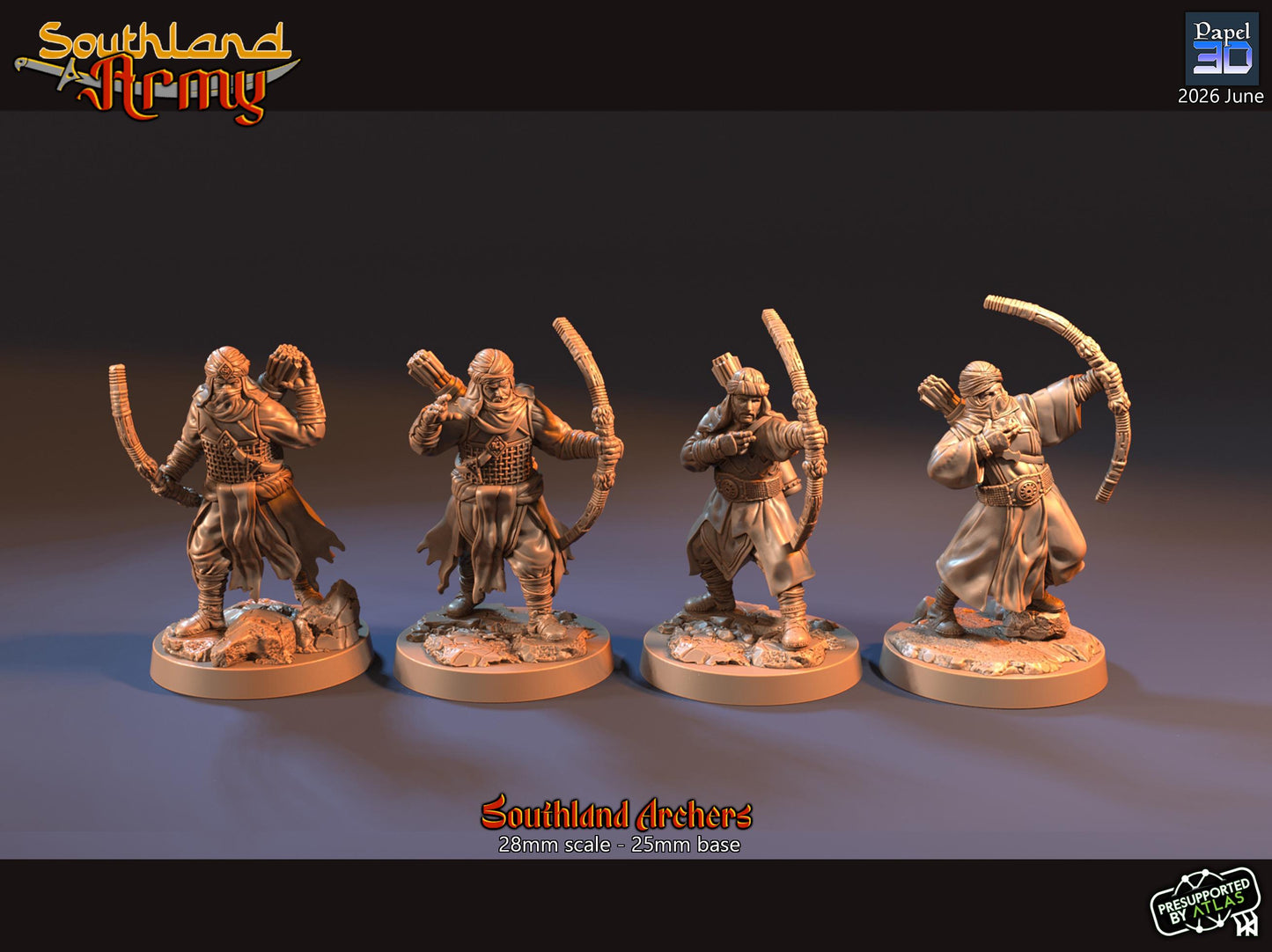 Southland Archers  | Papel 3D | 28mm | MESBG | lotr | Middle earth | Harad | rhun | easterlings | mordor | Evil