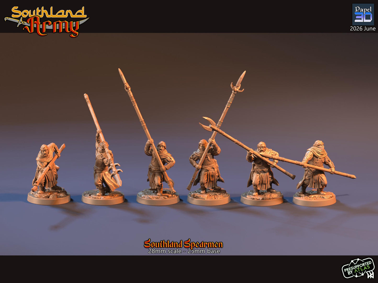 Southland Spearmen  | Papel 3D | 28mm | MESBG | lotr | Middle earth | Harad | rhun | easterlings | mordor | Evil