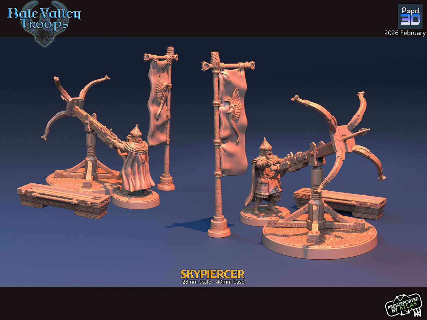 Bale Valley Skypiercer  | Papel 3D | 28mm | MESBG | lotr | Middle earth | Dale | The Hobbit | Windlance | Girion | Erebor | Bolt Thrower