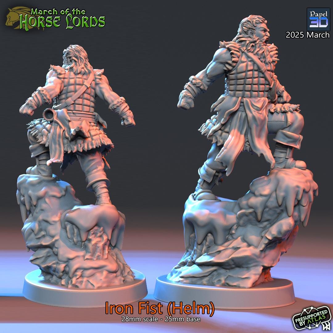 Helm Ironfist  | Papel 3D | 28mm | MESBG | lotr | Middle earth | Rohirrim | Rohan | Helm Hammerhand | War of the rohirrim