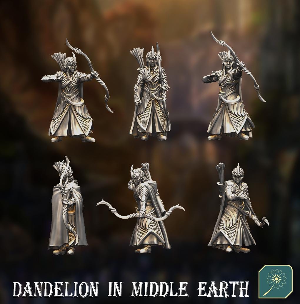 Golden Wood Elite Elf Army Warband Set | 28mm Fantasy Wargaming Miniatures | Full Army Bundle | RPG & Tabletop Proxy Models | Galadhrim