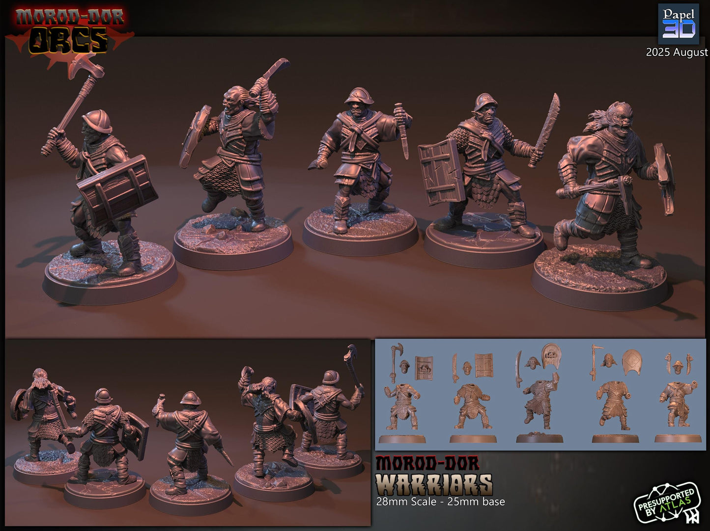 Morod-Dor Orcs Warriors | 28mm Fantasy Wargaming Miniatures | Full Army Bundle | RPG & Tabletop Proxy Models | Mordor Orcs | MESBG