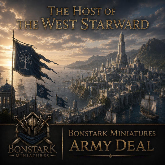 West Starward Army Warband Set | 28mm Fantasy Wargaming Miniatures | Full Army Bundle | RPG & Tabletop Proxy Models | Gondor | MESBG |