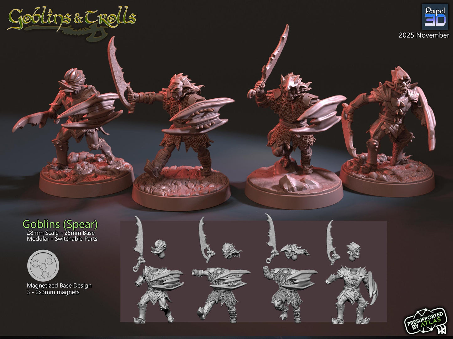 Goblins Troll Army Warband Set | 28mm Fantasy Wargaming Miniatures | Full Army Bundle | RPG & Tabletop Proxy Models | Moria | Khazad Dum