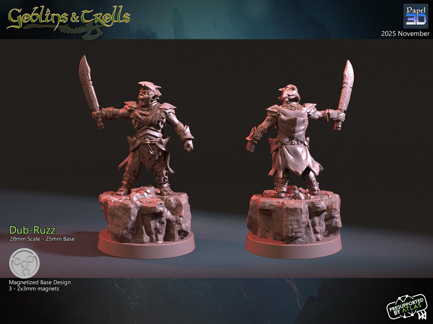 Goblins Troll Army Warband Set | 28mm Fantasy Wargaming Miniatures | Full Army Bundle | RPG & Tabletop Proxy Models | Moria | Khazad Dum