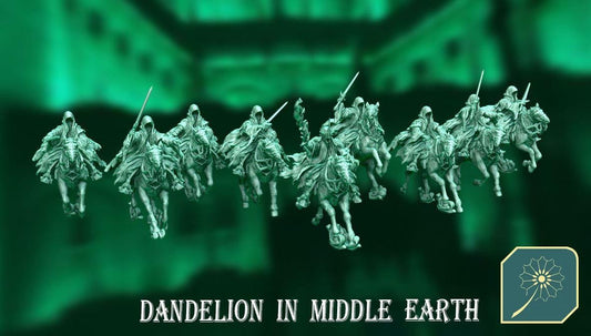 Ringwraiths on Ghost Steed Set | 28mm Fantasy Wargaming Miniatures | Full Army Bundle | RPG & Tabletop Proxy Models | Witch King | MESBG