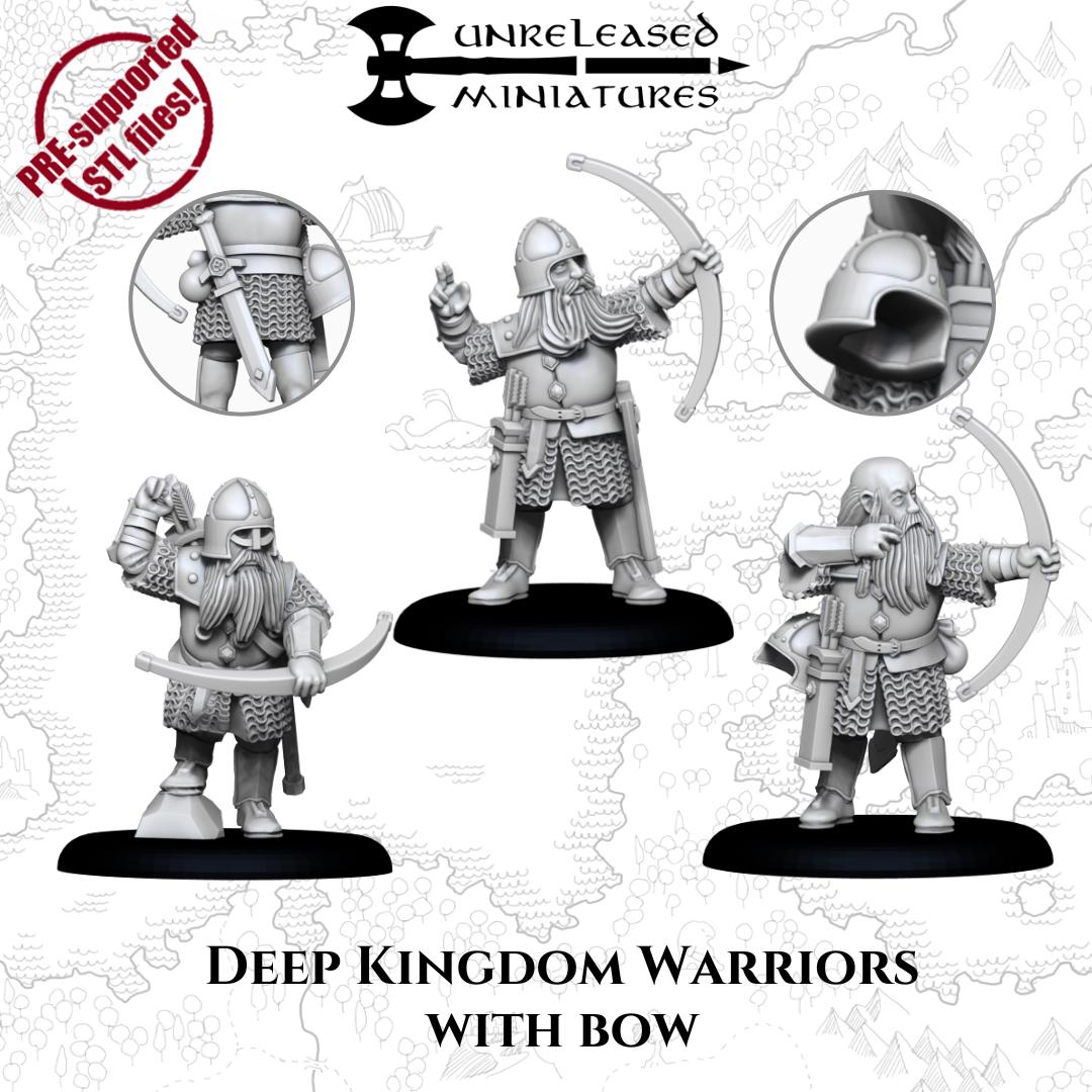 Deep Kingdom Warriors with Bow | Unreleased Miniatures | Dwarves | mesbg | lotr | 28mm |