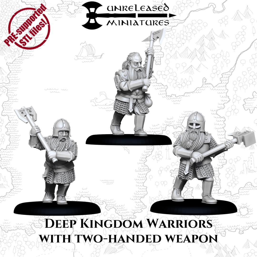 Deep Kingdom Warriors with two handed weapons | Unreleased Miniatures | Dwarves | mesbg | lotr | 28mm |