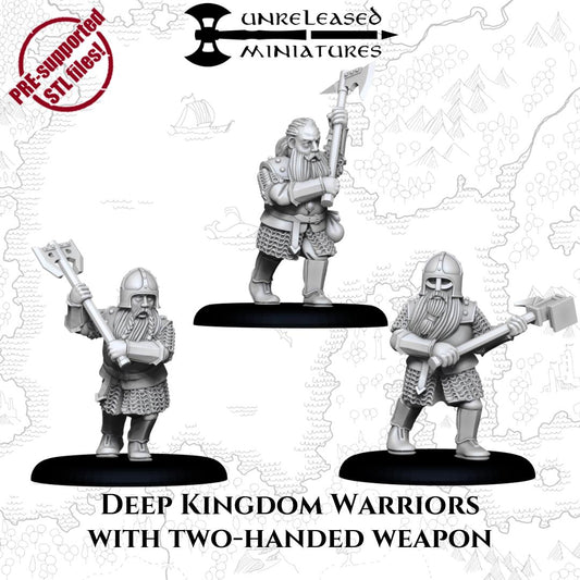 Deep Kingdom Warriors with two handed weapons | Unreleased Miniatures | Dwarves | mesbg | lotr | 28mm |