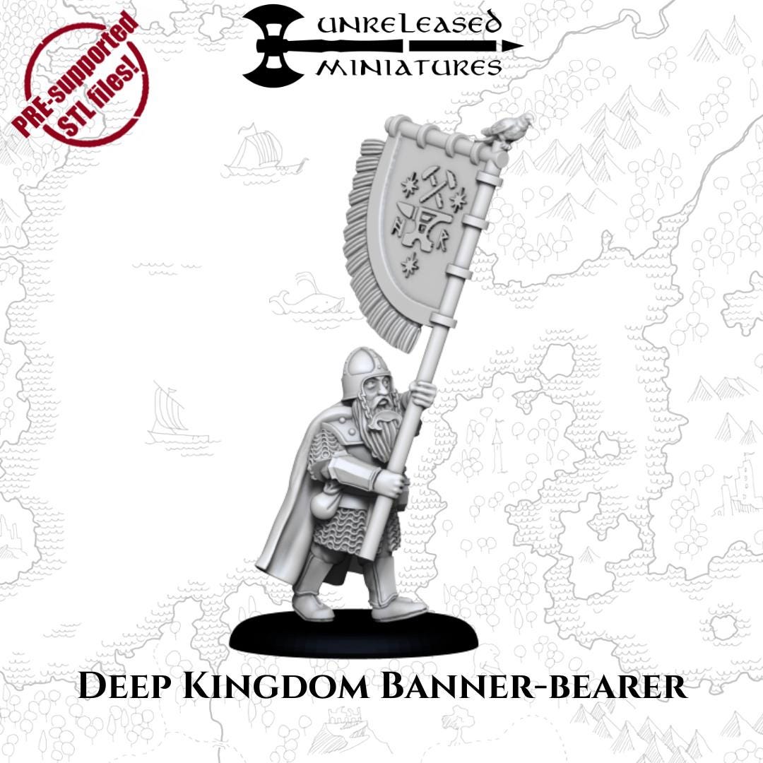 Deep Kingdom Banner-Bearer | Unreleased Miniatures | Dwarves | mesbg | lotr | 28mm |