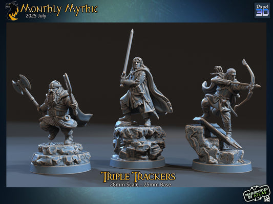 The Triple Trackers  | Papel 3D | 28mm | MESBG | lotr | Middle earth | The Three Hunters | Aragorn | Legolas | Gimli