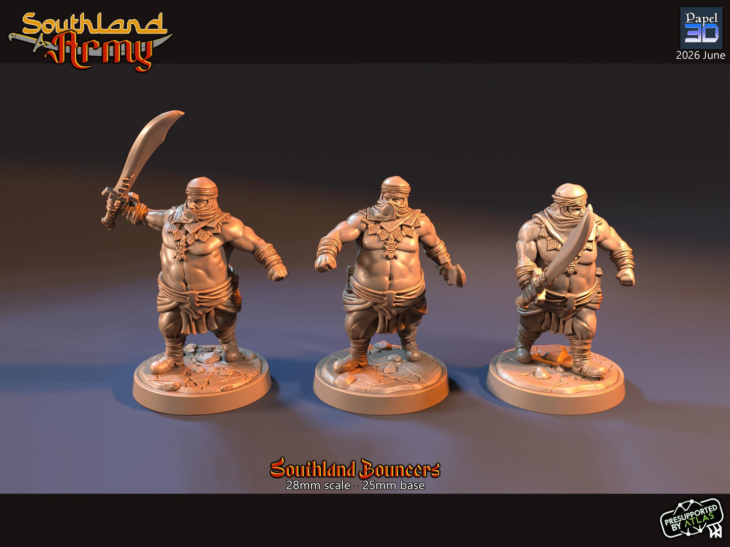 Southland Bouncers  | Papel 3D | 28mm | MESBG | lotr | Middle earth | Harad | rhun | easterlings | mordor | Evil