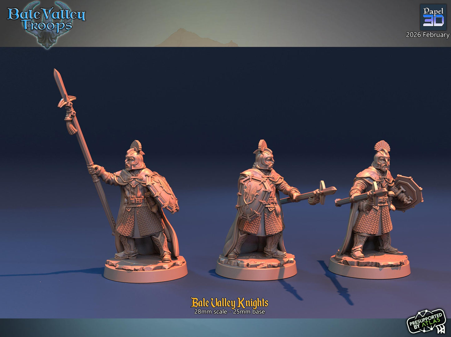 Bale Valley Knights  | Papel 3D | 28mm | MESBG | lotr | Middle earth | Dale | The Hobbit | Brand | Girion | Erebor