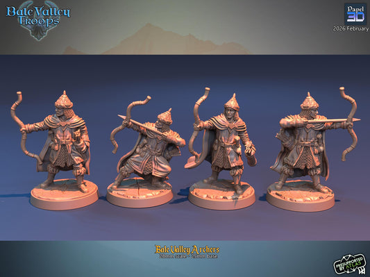 Bale Valley Archers  | Papel 3D | 28mm | MESBG | lotr | Middle earth | Dale | The Hobbit | Brand | Girion | Erebor